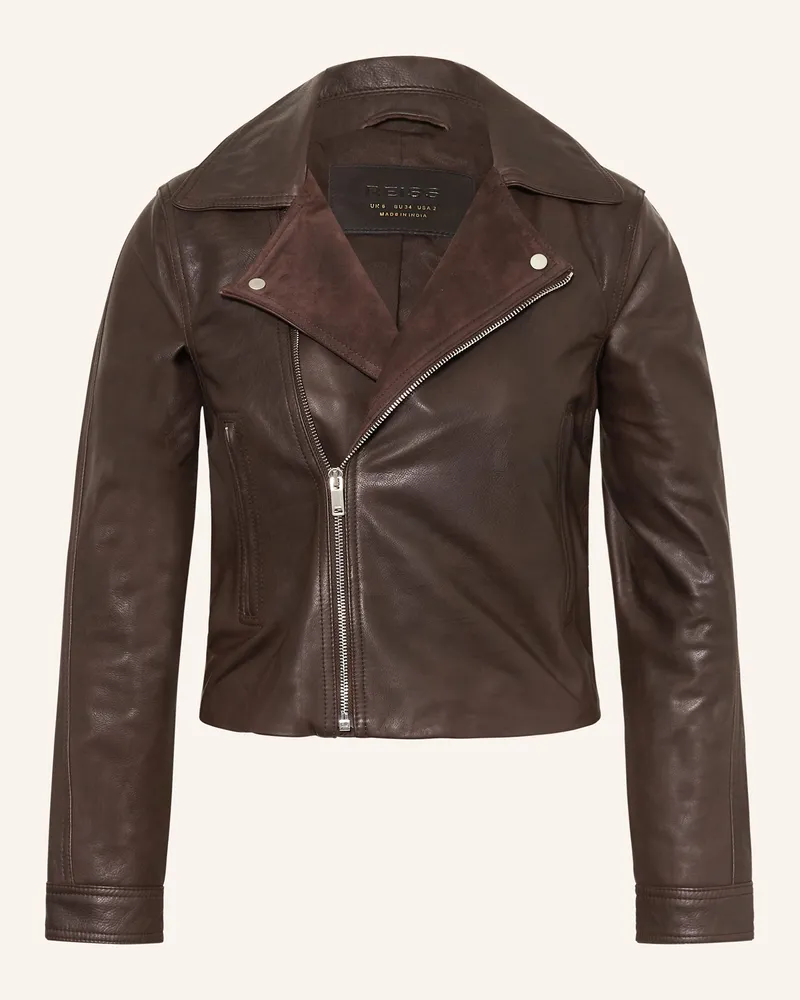 Reiss Lederjacke DREW Dunkelbraun