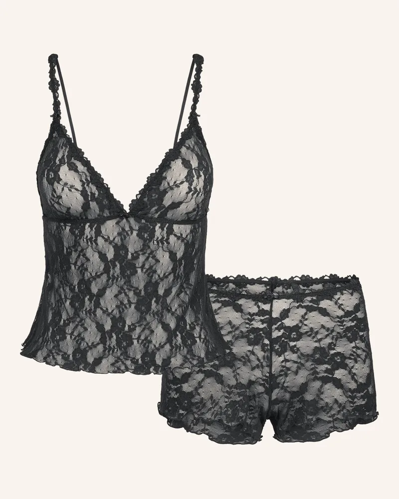 SKIMS Lounge Set Stretch Lace schwarz Soot