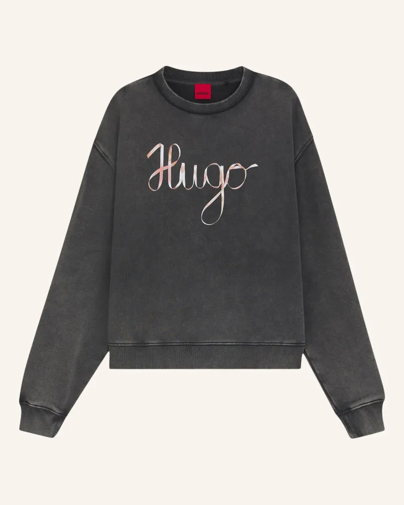 HUGO BOSS Sweatshirt DEROXINA_4 Oversize Fit Schwarz