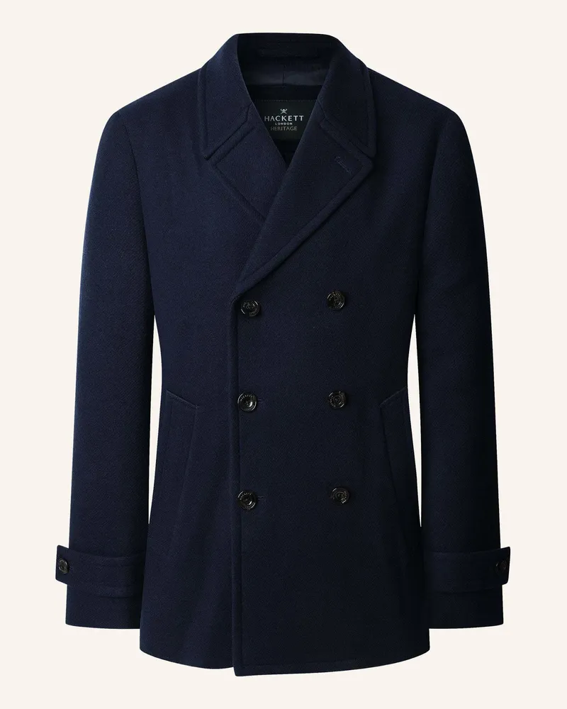 Hackett Stehkragenmantel GREENWICH PEACOAT Blau