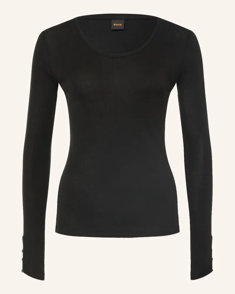 HUGO BOSS Longsleeve Edeline schwarz Schwarz