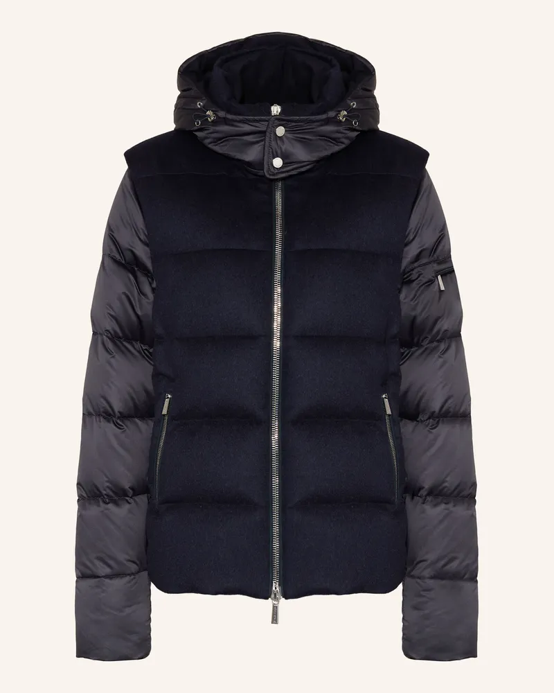 MOORER Daunenjacke Casciano Im Materialmix Mit Abnehmbaren Ärmeln blau Dunkelblau