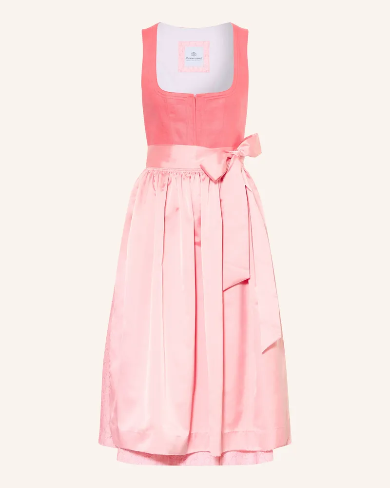 Hammerschmid Leinen-Dirndl im Materialmix Lachs