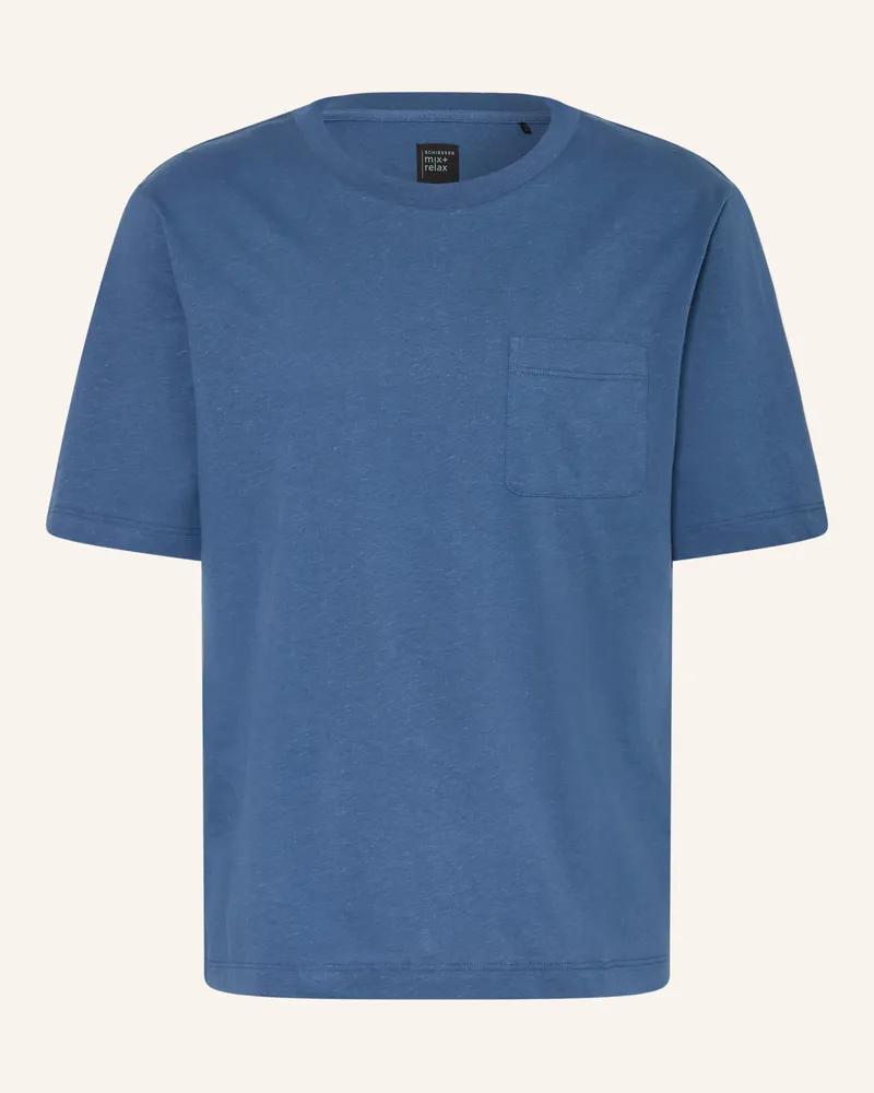 Schiesser Schlafshirt MIX+RELAX Blau