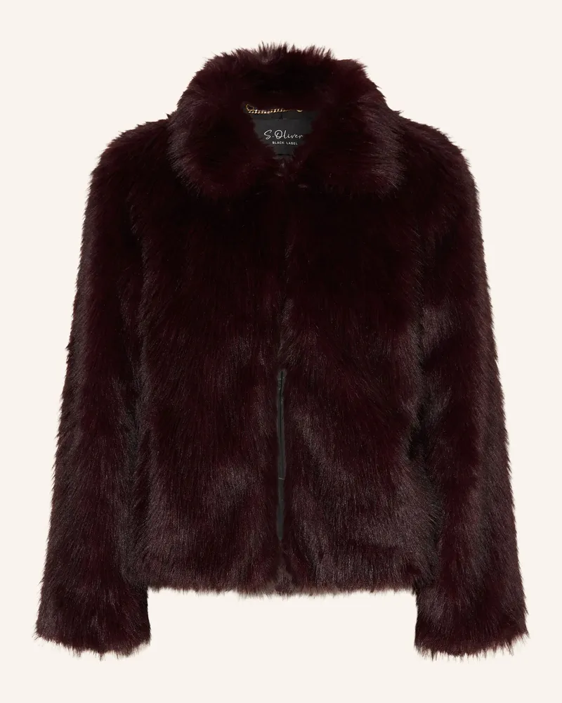 S.Oliver Kunstfell-Jacke rot Lila