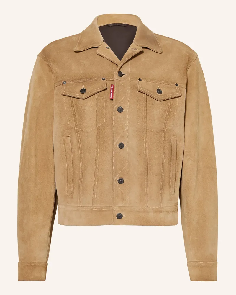 Dsquared2 Lederjacke JEAN Beige