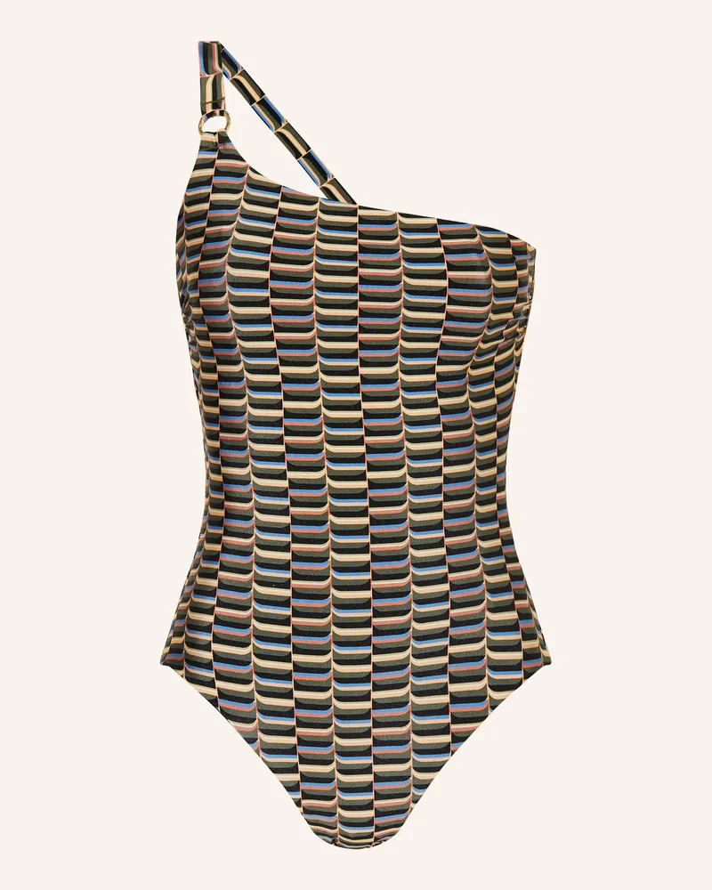 JETS Australia One-Shoulder-Badeanzug Urban Geo gruen Grün