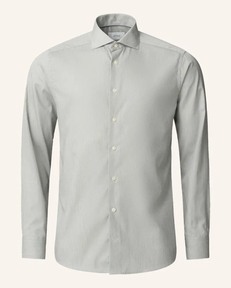 Eton Fine Twill-Hemd Slim Fit Grün