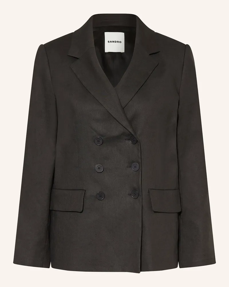 Sandro Blazer mit Leinen Schwarz