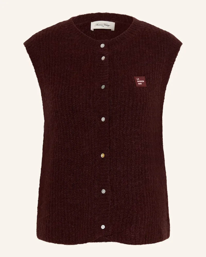 American Vintage Strickweste East Mit Alpaka rot Dunkelrot