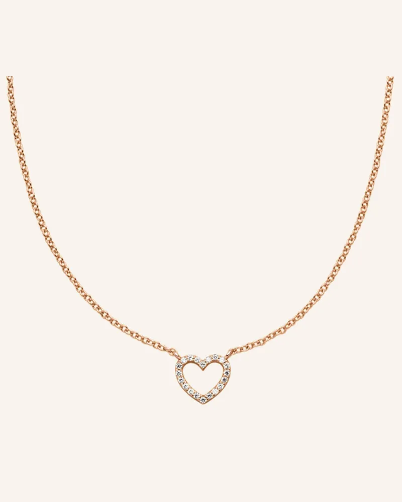 VEYNOU Halskette Herz Aus 14 Karat Roségold Und Diamanten rosegold Roségold