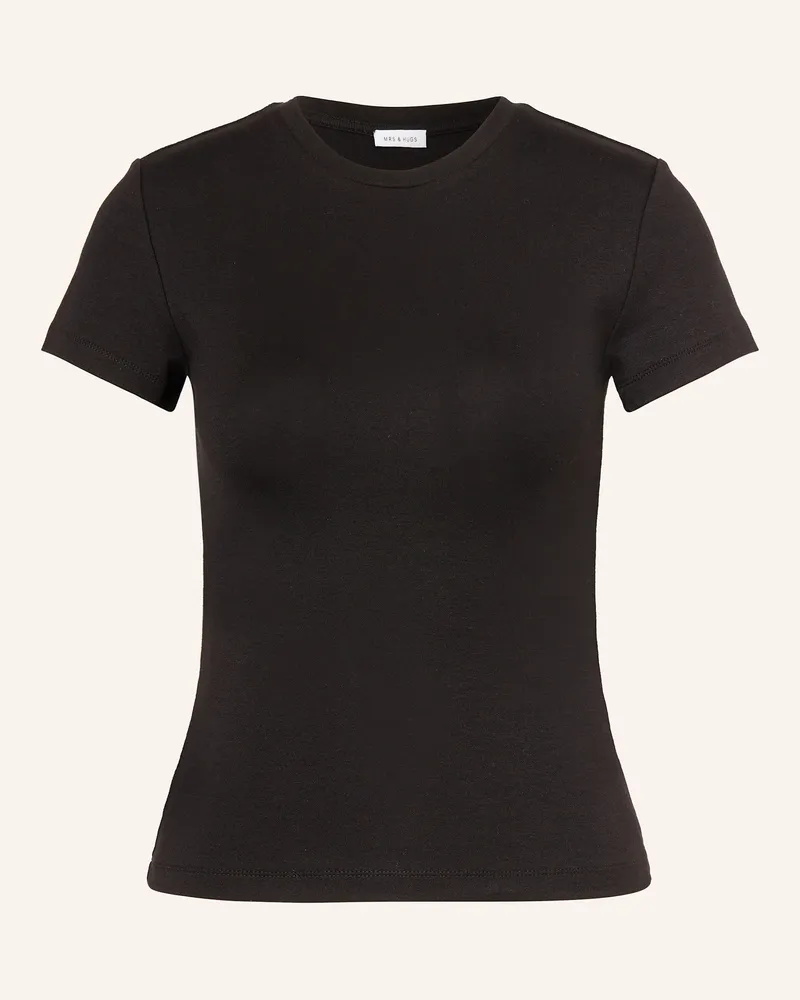 Mrs & HUGS T-Shirt schwarz Schwarz