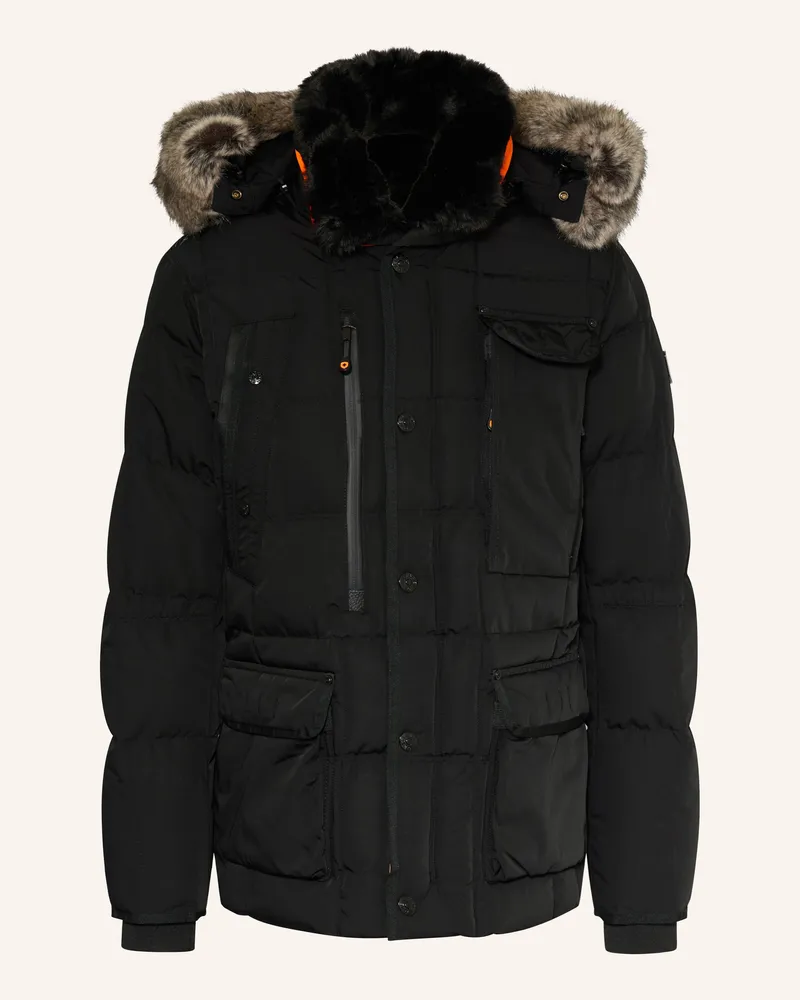 Wellensteyn Steppjacke MARVELLOUS mit Kunstpelz und SORONA® AURA-Isolierung Schwarz