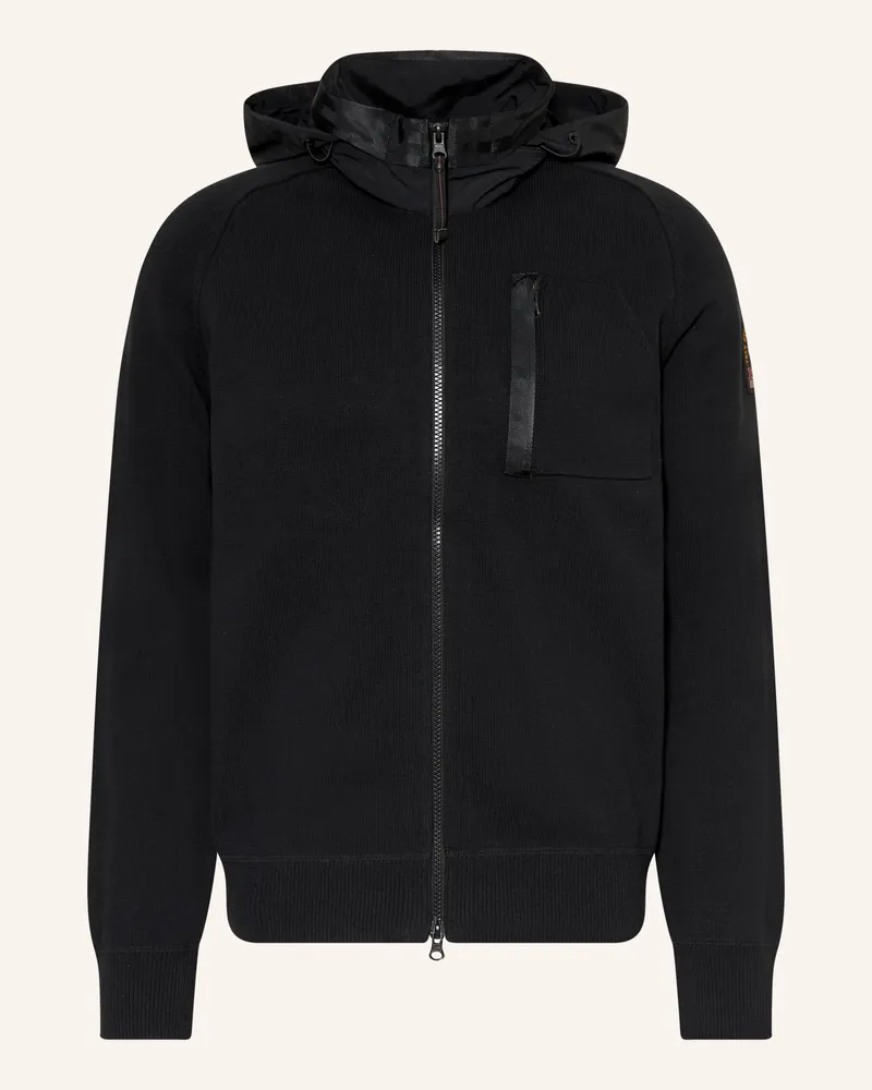 Parajumpers Strickjacke BARGANCY im Materialmix Schwarz