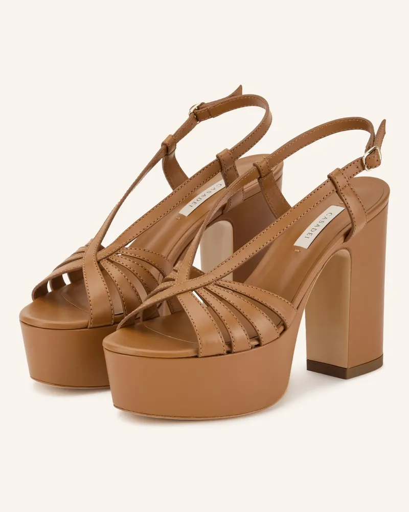 Casadei Plateau-Sandaletten Isa Elsa braun Cognac