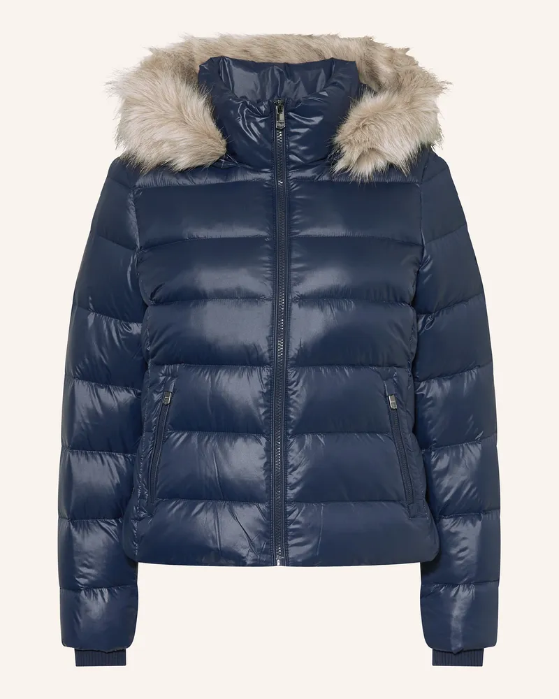 Tommy Hilfiger Daunenjacke mit abnehmbarem Kunstfell Dunkelblau