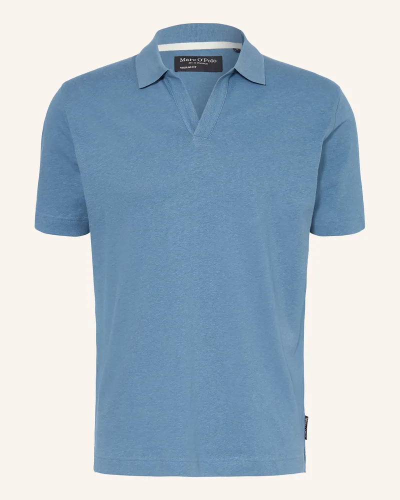 Marc O'Polo Jersey-Poloshirt Regular Fit blau Blau