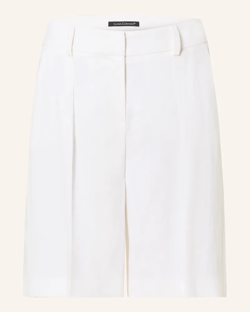 Luisa Cerano Shorts mit Leinen Weiss