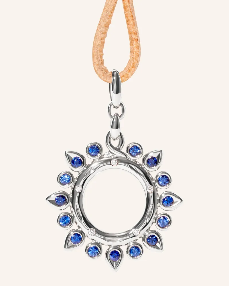 TAMARA COMOLLI Anhänger PENDANT GYPSY 'OCEAN' SUN SMALL 18K Weißgold Weissgold