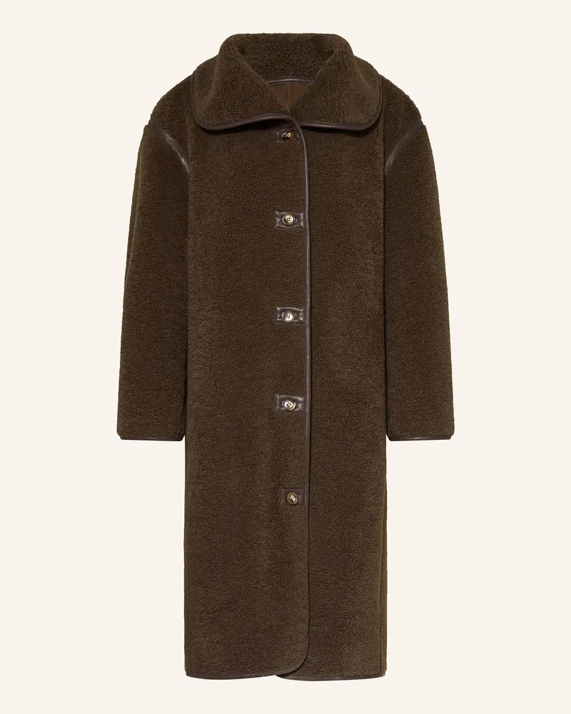 Neo Noir Teddyfell-Mantel Carmen braun Dunkelbraun