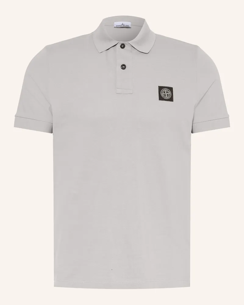 Stone Island Piqué-Poloshirt Slim Fit blau Blaugrau