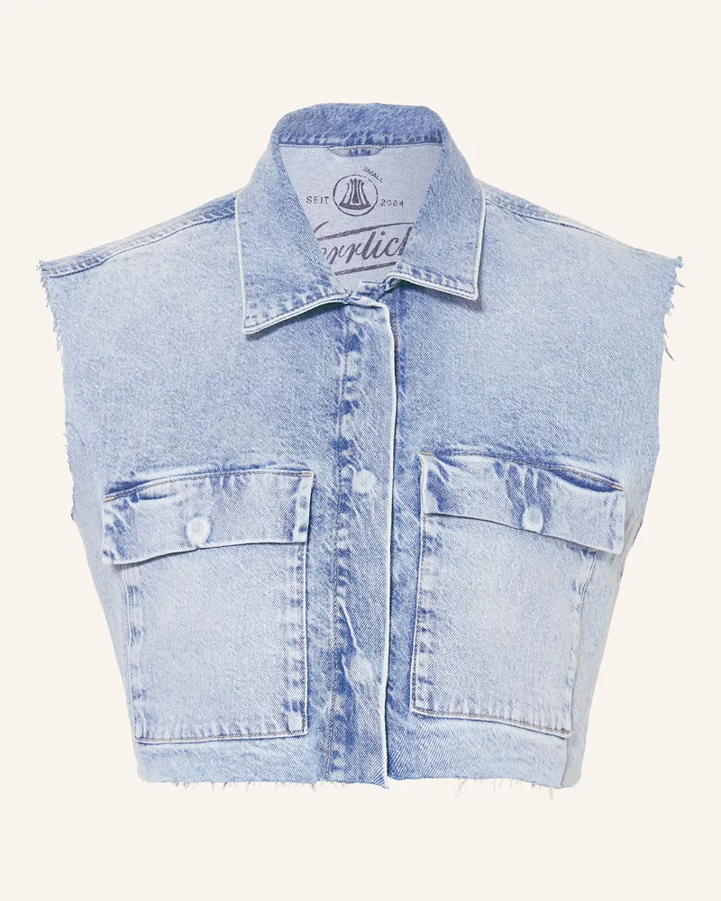 Herrlicher Cropped-Jeansweste LAURINE Hellblau