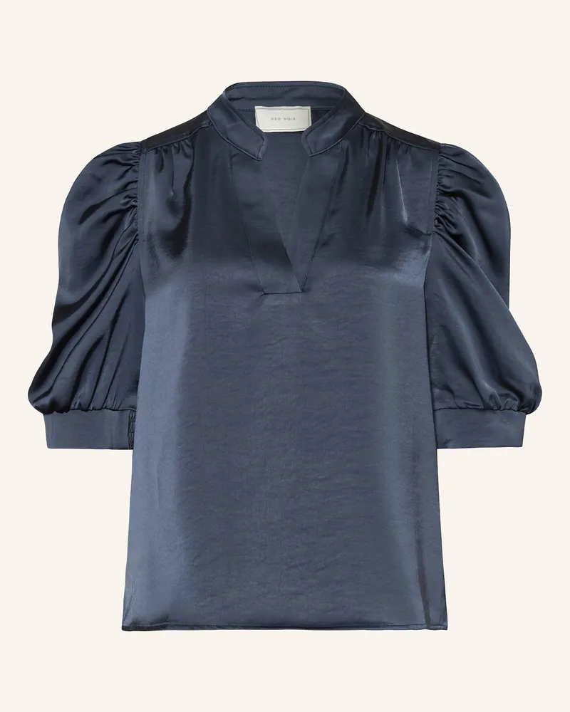 Neo Noir Blusenshirt ROELLA aus Satin Dunkelblau