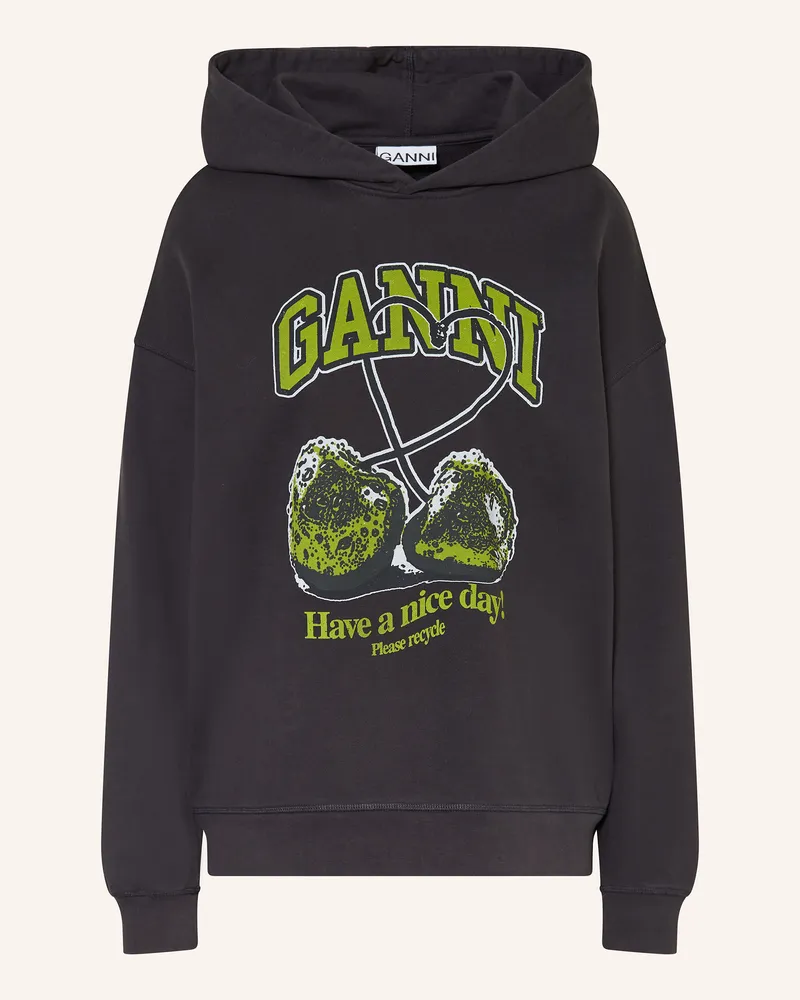 Ganni Oversized-Hoodie ISOLI Dunkelgrau