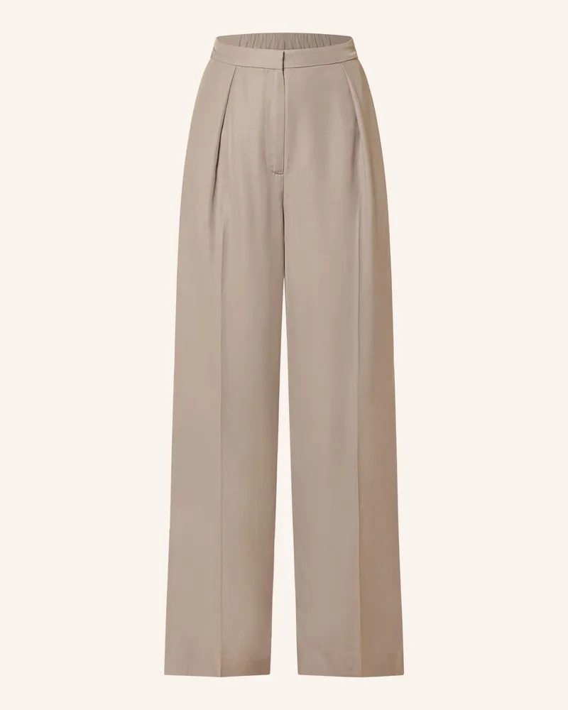 Calvin Klein Marlenehose mit Leinen Taupe