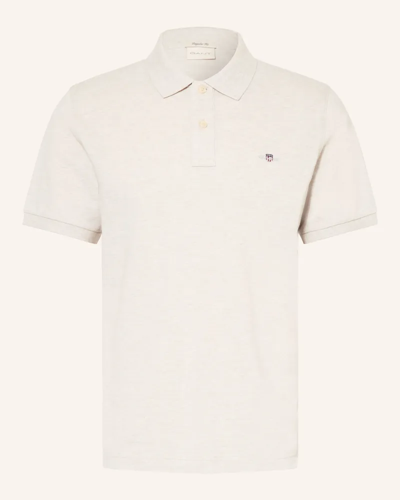Gant Piqué-Poloshirt Regular Fit grau Hellgrau