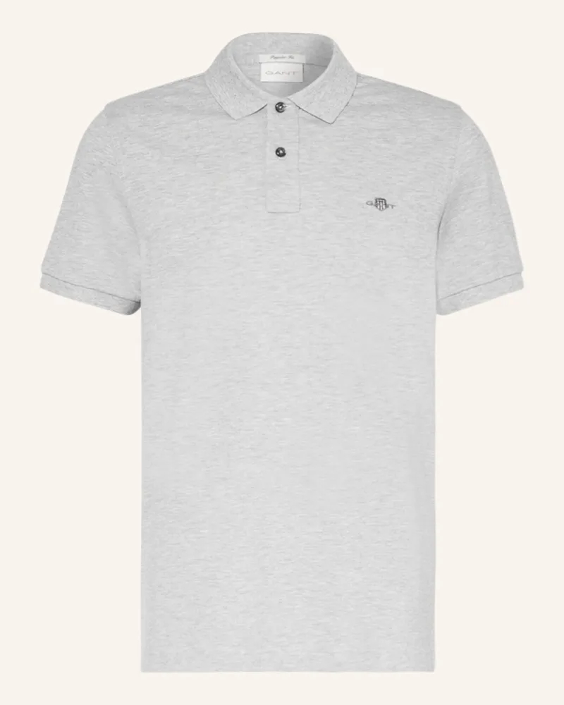 Gant Piqué-Poloshirt Regular Fit grau Hellgrau
