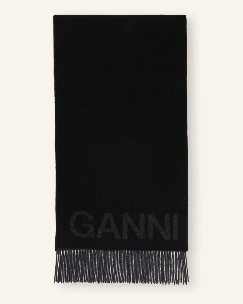 Ganni Schal schwarz Schwarz
