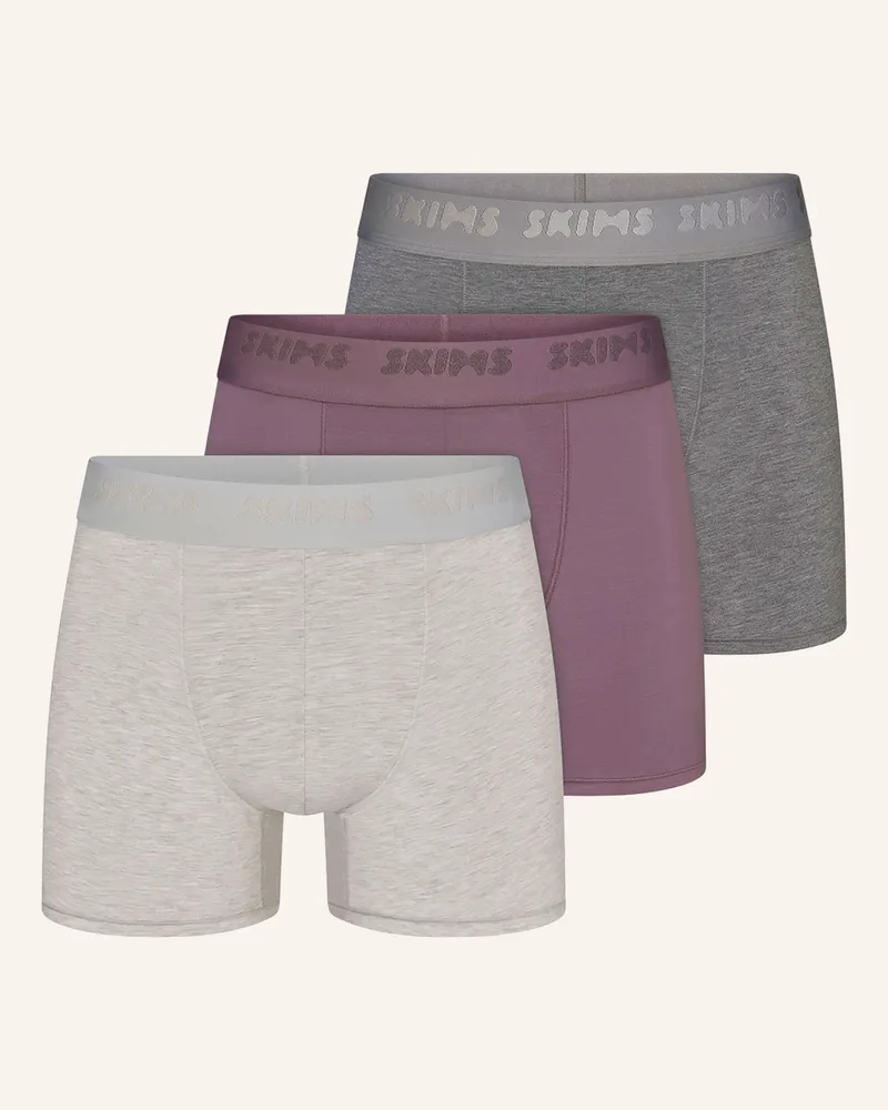 SKIMS 3er-Pack Boxershorts Skims Stretch grau Heather