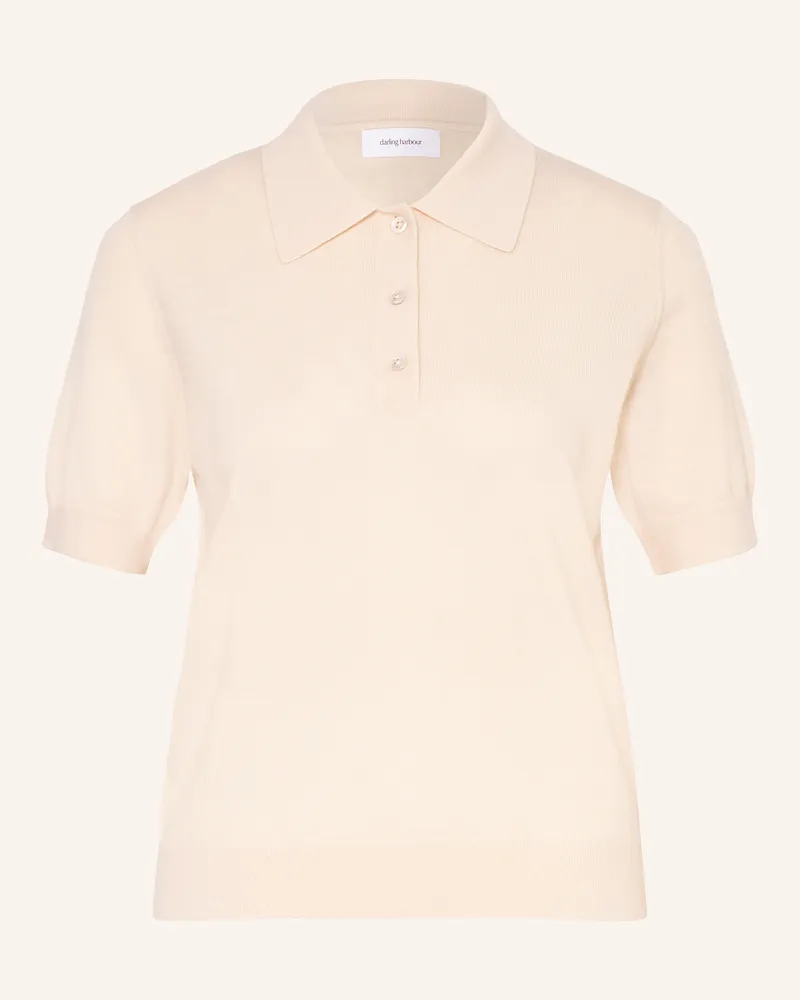 Darling Harbour Strick-Poloshirt Offwhite