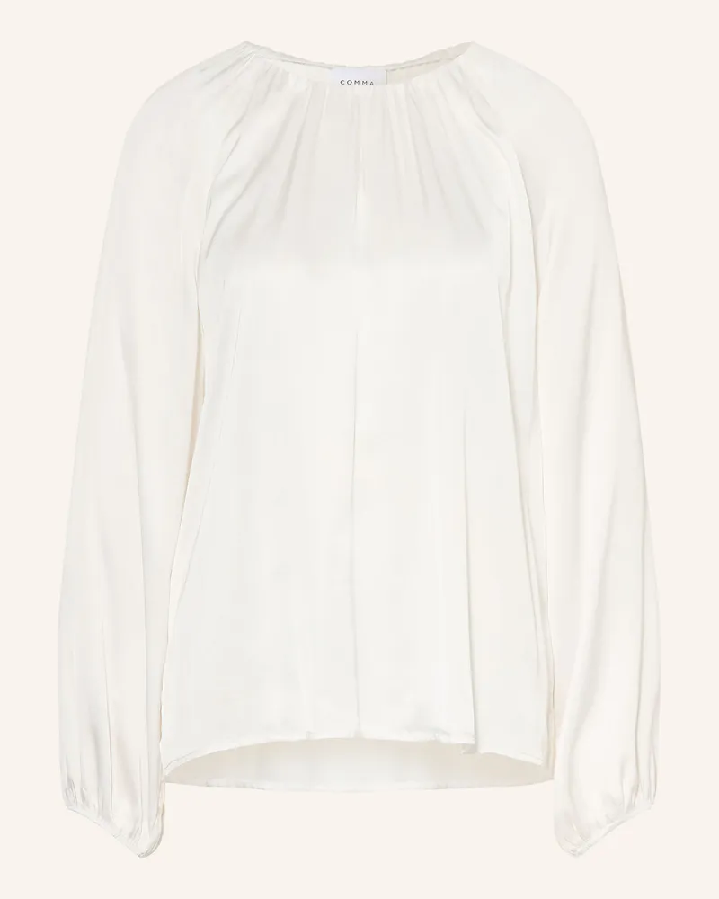 COMMA Blusenshirt Aus Satin weiss Weiss