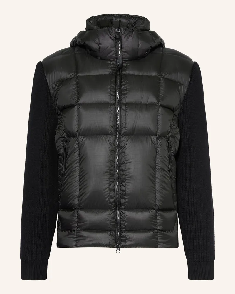C.P. Company Daunenjacke Im Materialmix Mit Merinowolle schwarz Schwarz