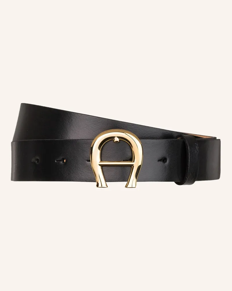 Aigner Ledergürtel Schwarz