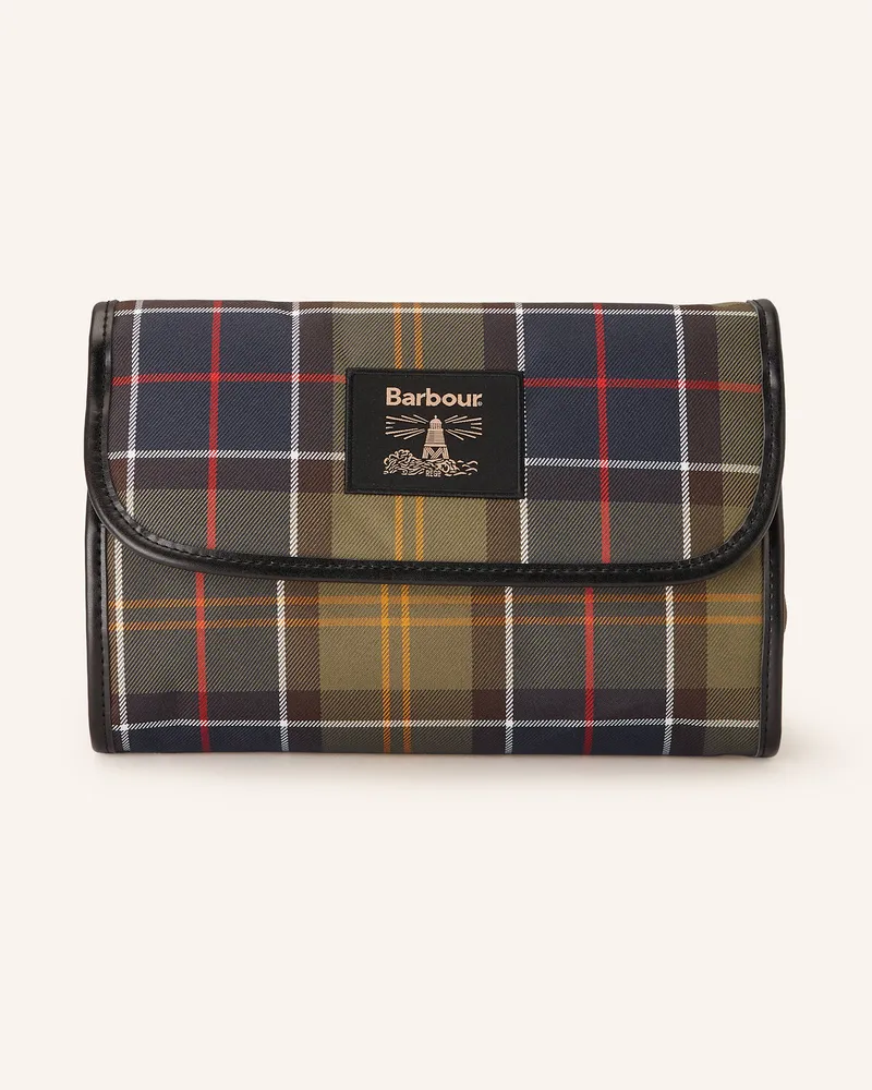 Barbour Kulturtasche Tartan gruen Oliv