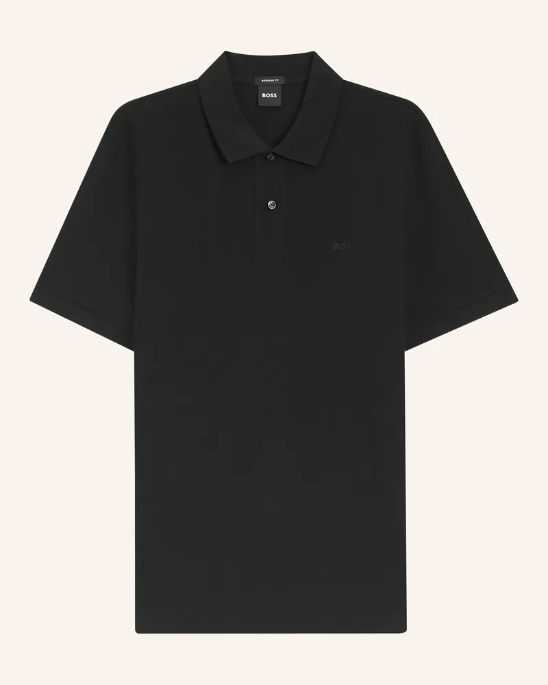 HUGO BOSS Piqué-Poloshirt Pallas Regular Fit schwarz Schwarz