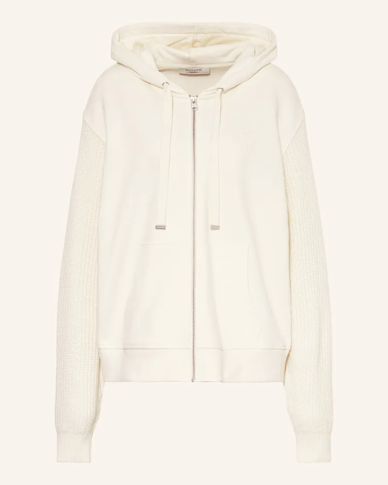 AllSaints Sweatjacke AMPHIE im Materialmix Ecru
