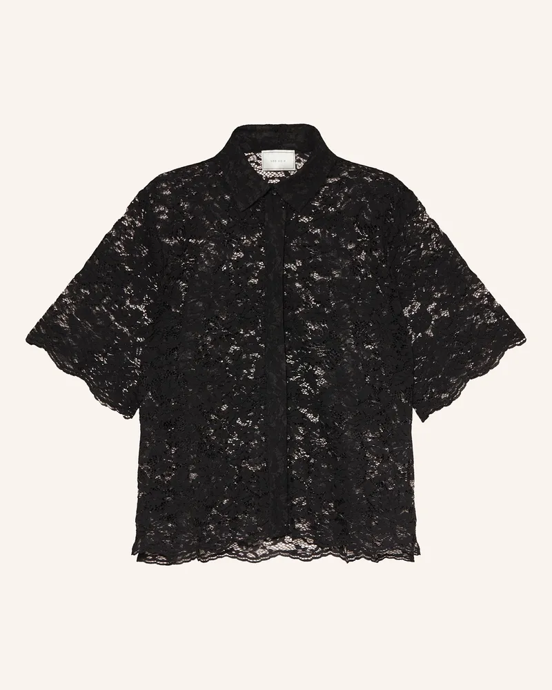 Neo Noir Blusentop Lamari Aus Lochpitze schwarz Schwarz