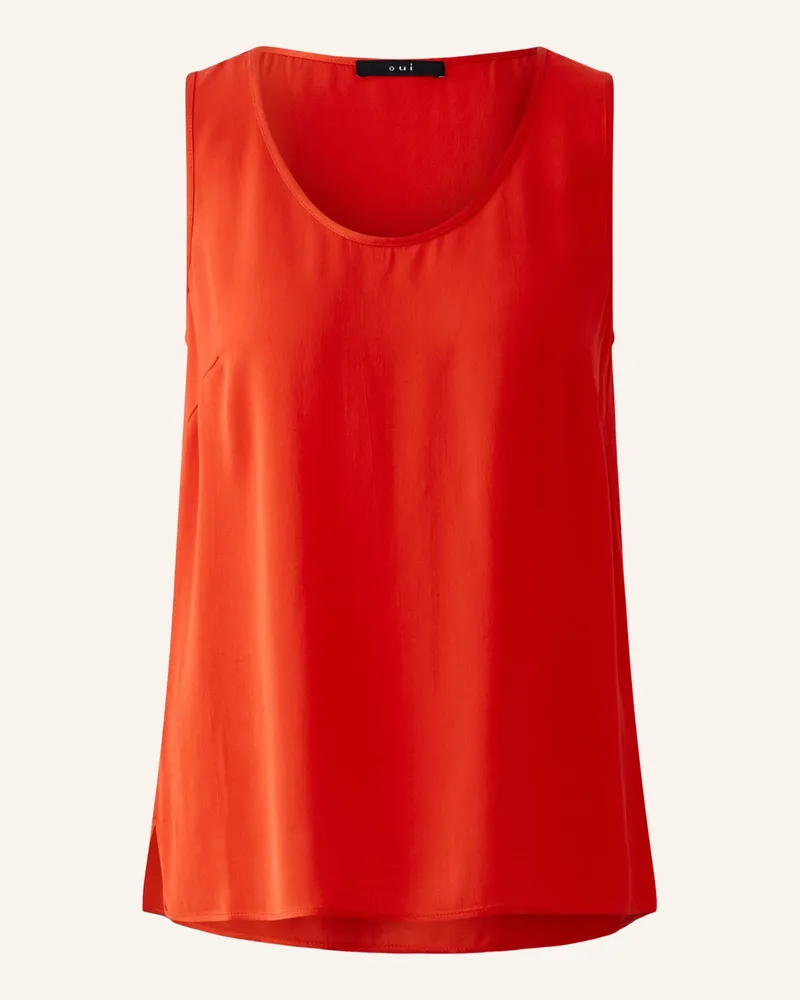Oui  Blusentop aus Satin Rot