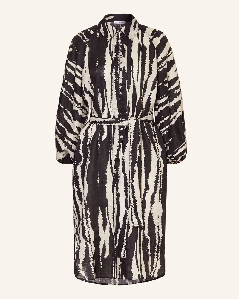 Mrs & HUGS Hemdblusenkleid aus Leinen Schwarz