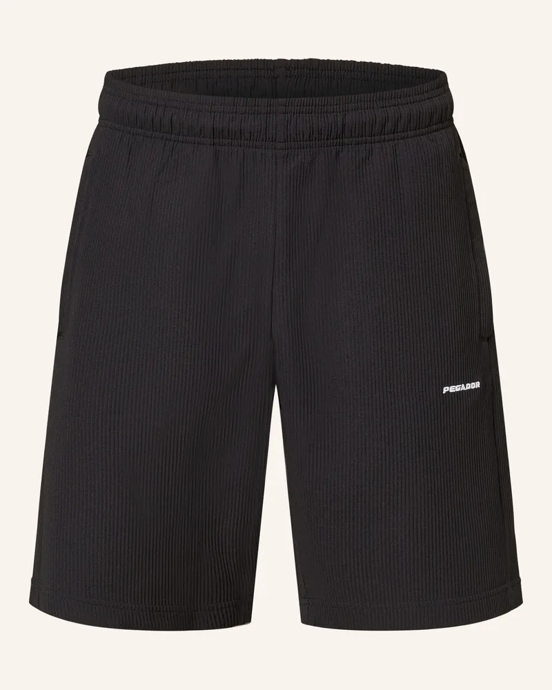 PEGADOR Plisseeshorts Troy schwarz Schwarz