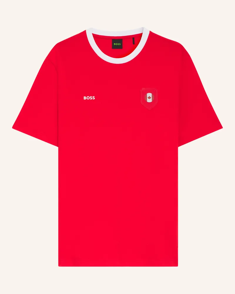 HUGO BOSS T-Shirt Ts_Bb Bc Lux Tee Regular Fit rot Dunkelrot