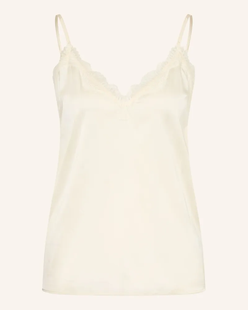 Rosemunde Satintop Penelope Mit Spitze weiss Creme