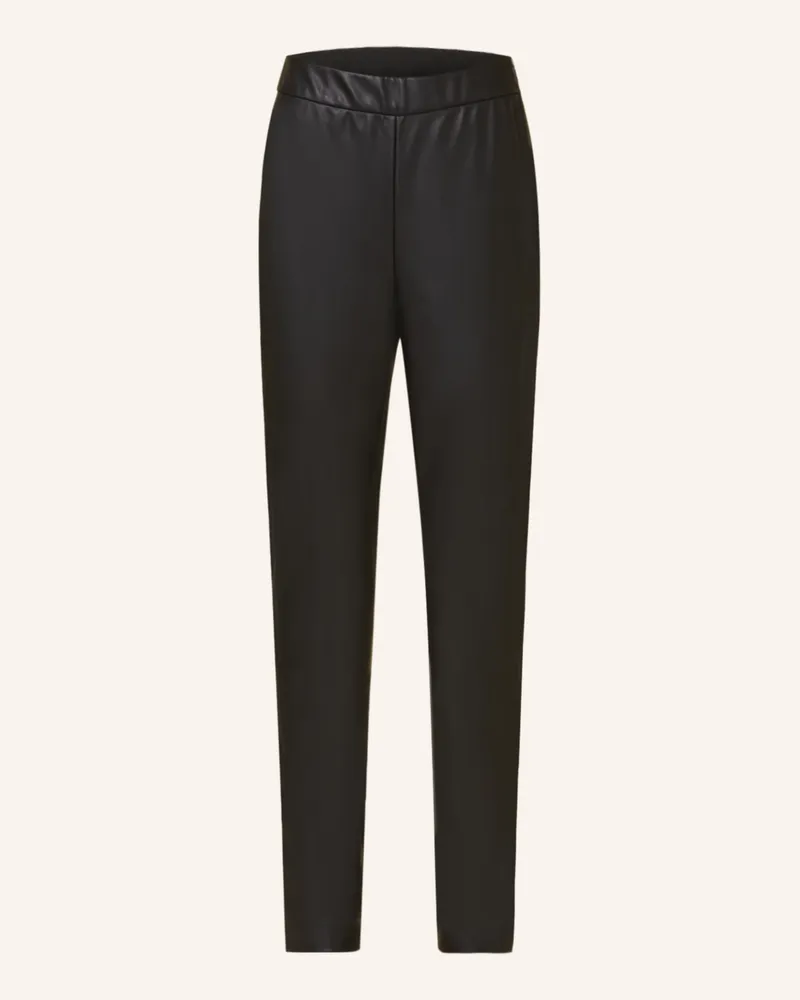 HUGO BOSS Leggings Taslimah In Lederoptik schwarz Schwarz