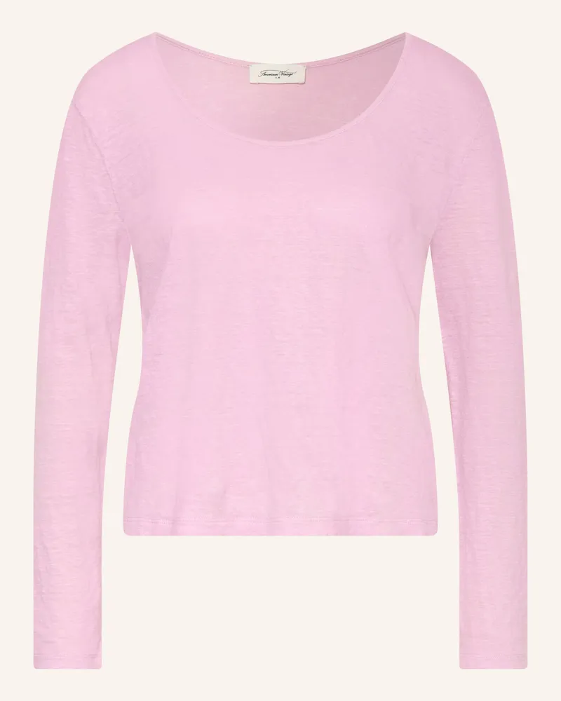 American Vintage Longsleeve Dualy Aus Leinen rosa Rosa