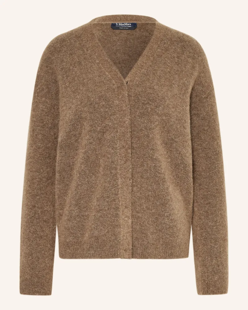 Max Mara Strickjacke Mora Mit Alpaka braun Cognac