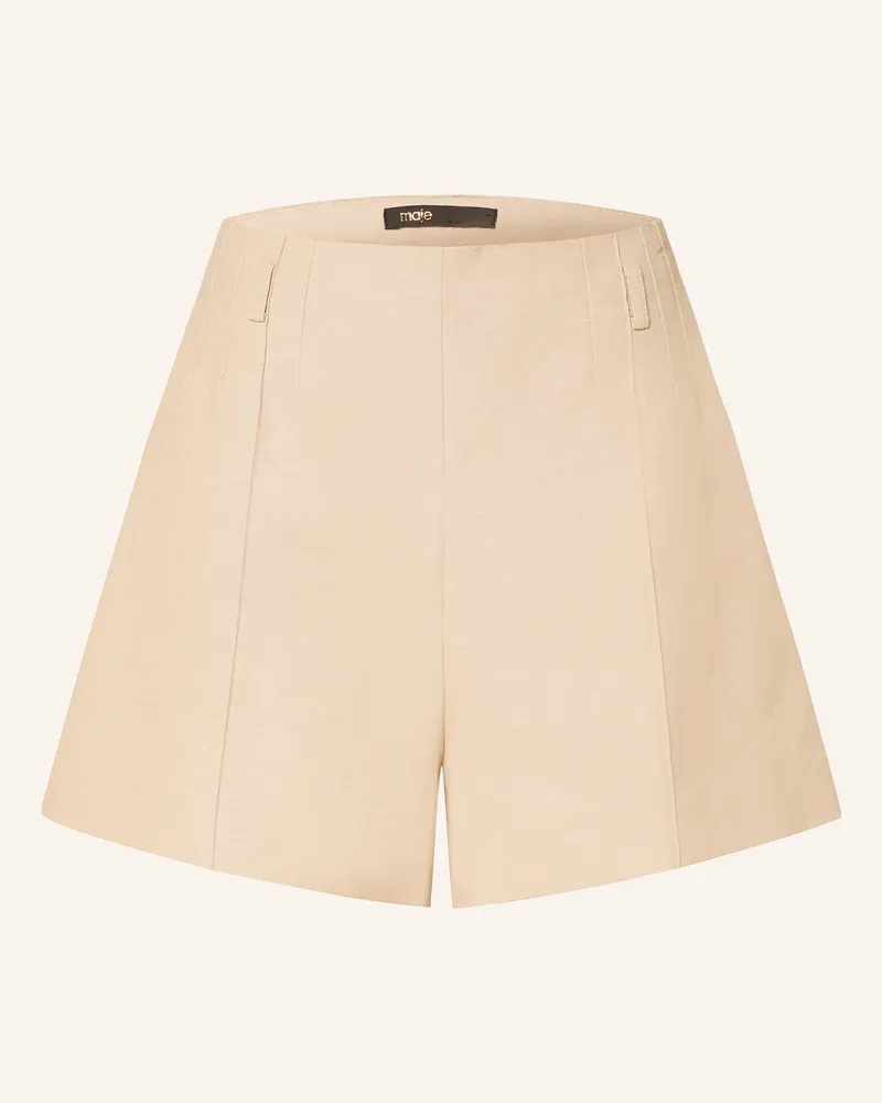 Maje Shorts mit Leinen Beige